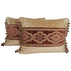 Vintage Textile Cut Velvet Pillows by Melissa Levinson, Pair