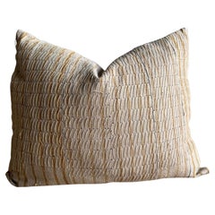 Vintage Textile Lumbar Pillow with Down Insert