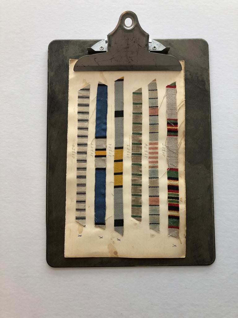 Vintage Textile Strips Mounted To Clipboards For Sale At 1stdibs