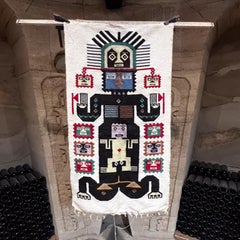 Vintage Textile Wall Art Mexican Mayan Aztec Woven Tapestry