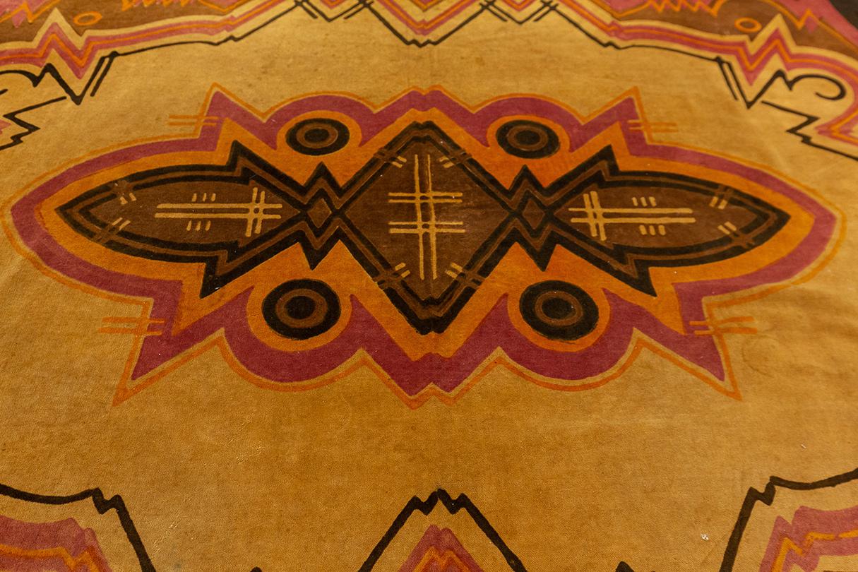 This striking Vintage Textile Wall Hanging Printed probably from Netherlands, measuring 154 × 119 cm (5' 0
