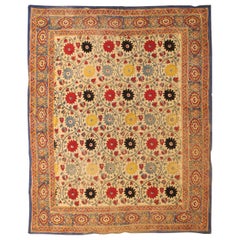 Vintage Textile with Suzani Design in Attractive Bright Colors