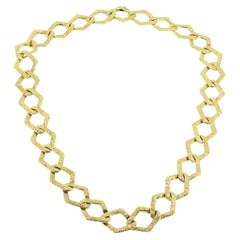 Vintage Textured Chain Necklace