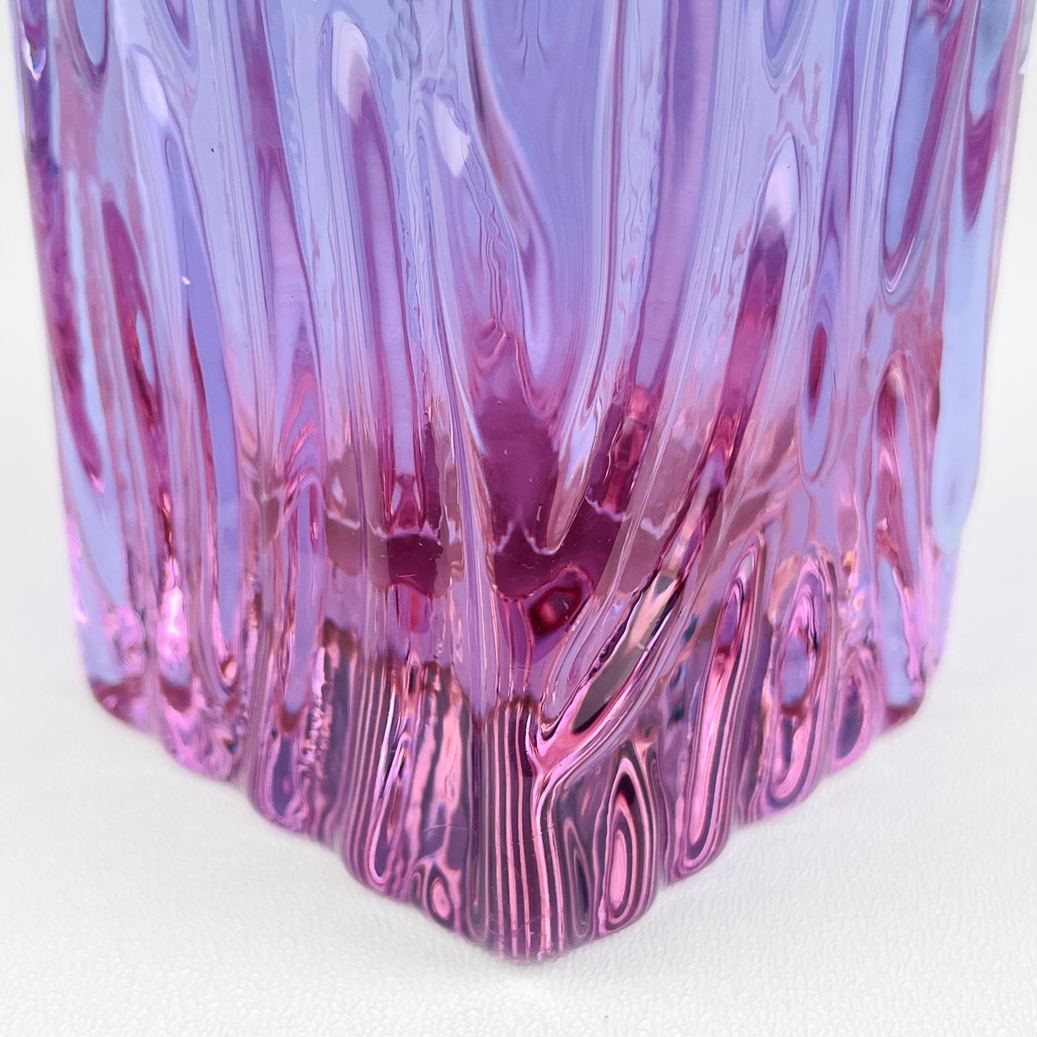 Vase aus strukturiertem Murano-Glas Tronchi, Italien 1970er Jahre im Angebot 5