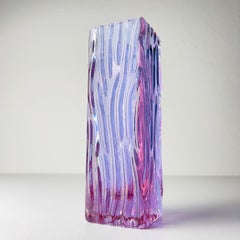 Vintage textured murano glass vase Tronchi, Italy 1970s