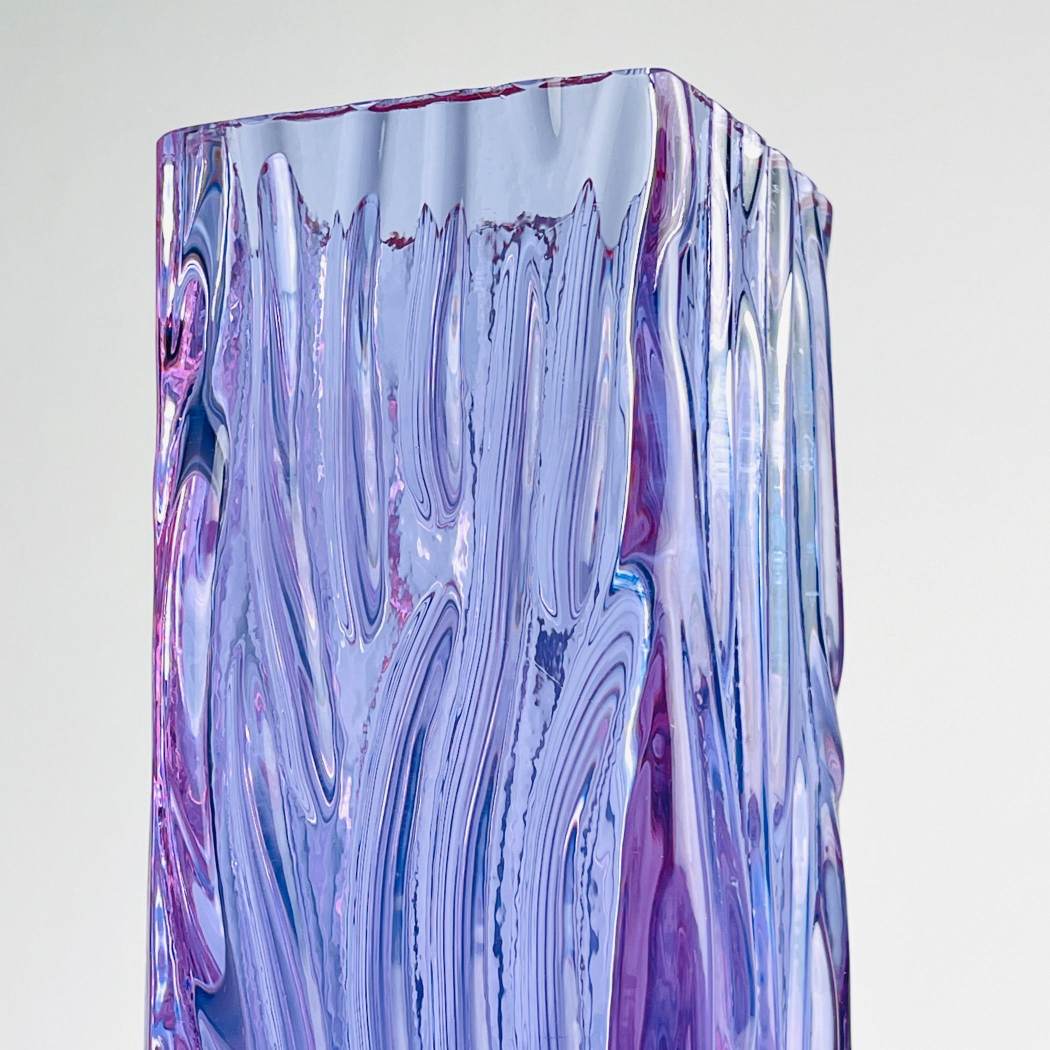 Vase aus strukturiertem Murano-Glas Tronchi, Italien 1970er Jahre (Moderne der Mitte des Jahrhunderts) im Angebot