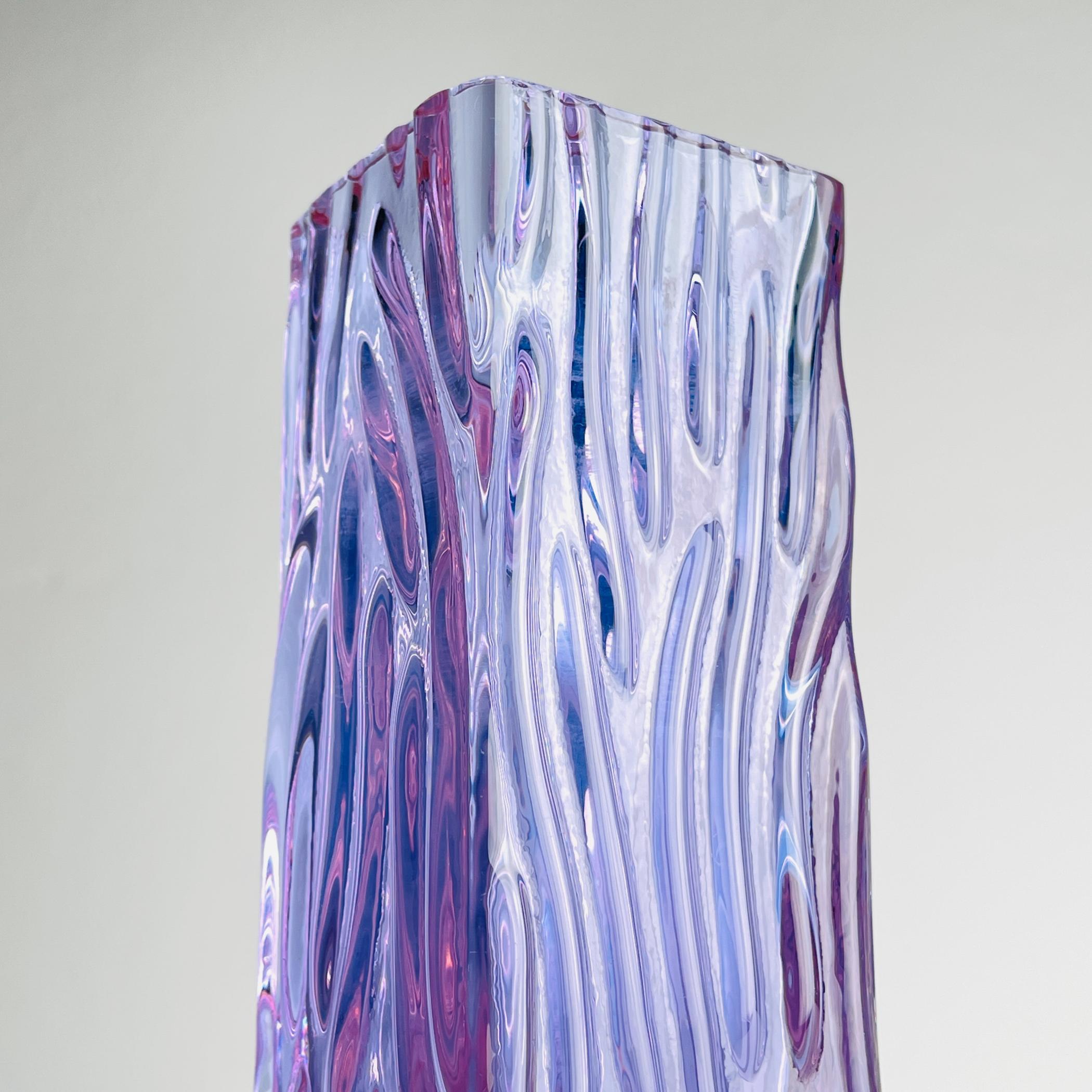 Vase aus strukturiertem Murano-Glas Tronchi, Italien 1970er Jahre (Italienisch) im Angebot