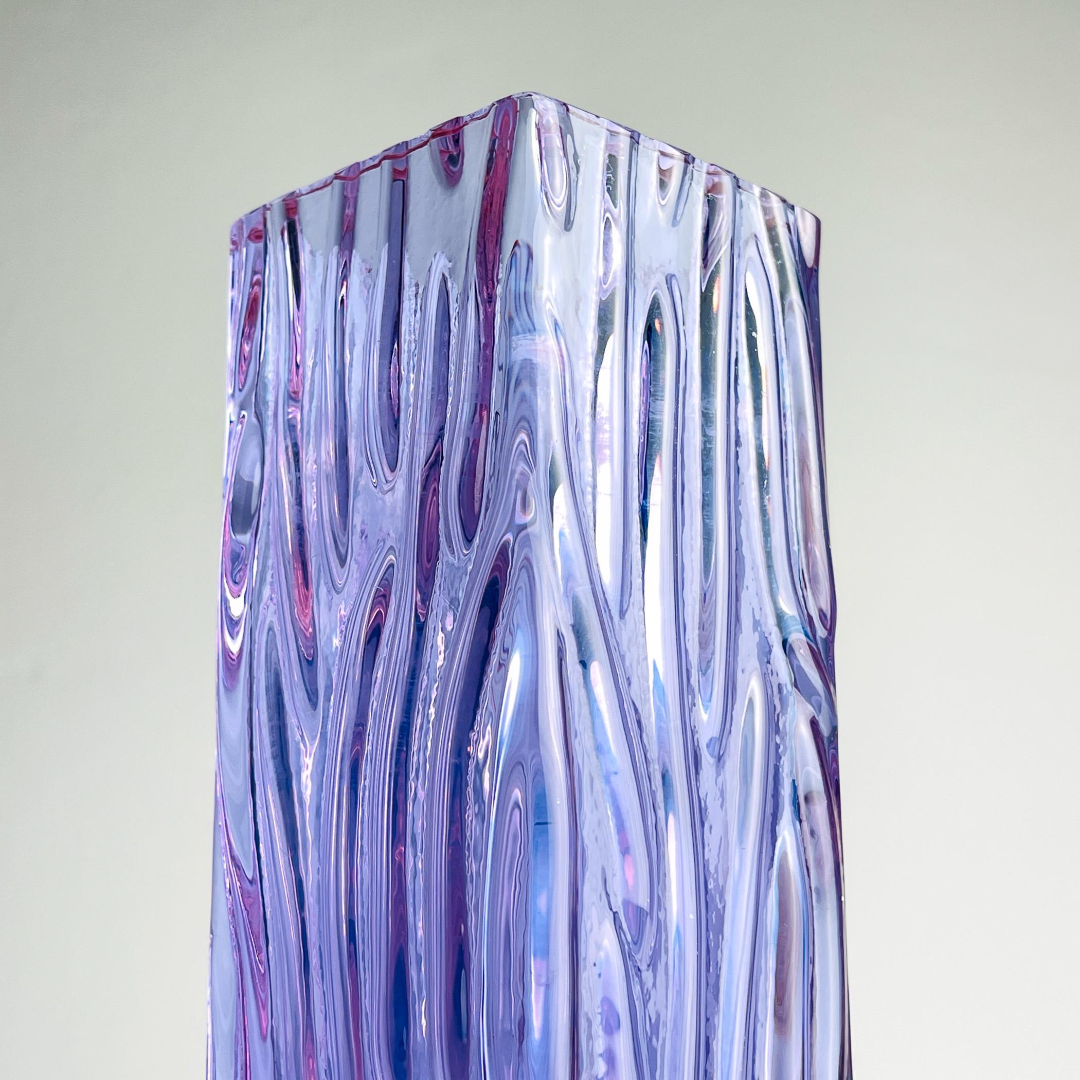 Vase aus strukturiertem Murano-Glas Tronchi, Italien 1970er Jahre im Angebot 2
