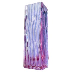 Vintage textured murano glass vase Tronchi, Italy 1970s