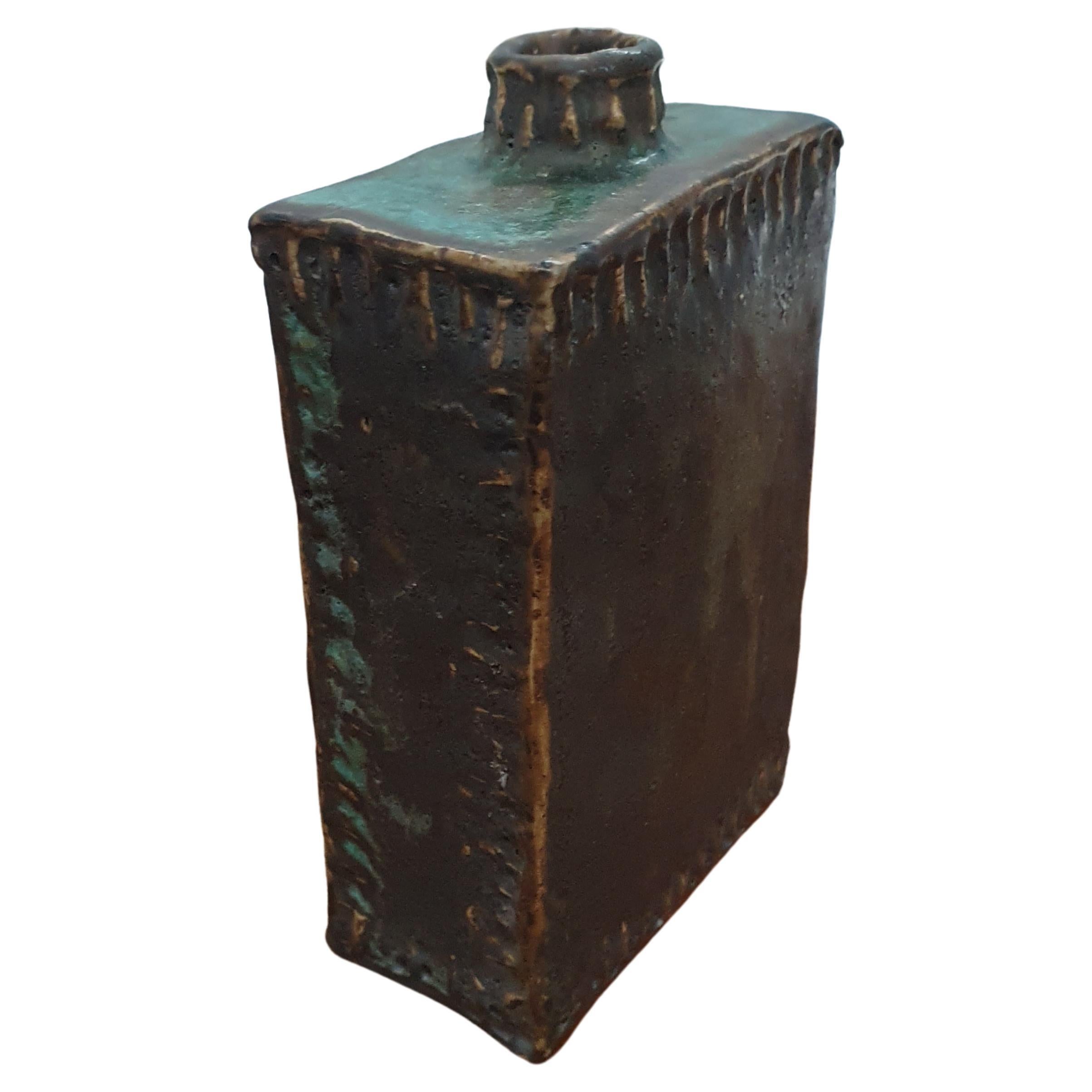 Vintage Textured Vase by Nelson Glidden For Sale