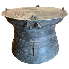 Vintage Thai Bronze Rain Drum Table