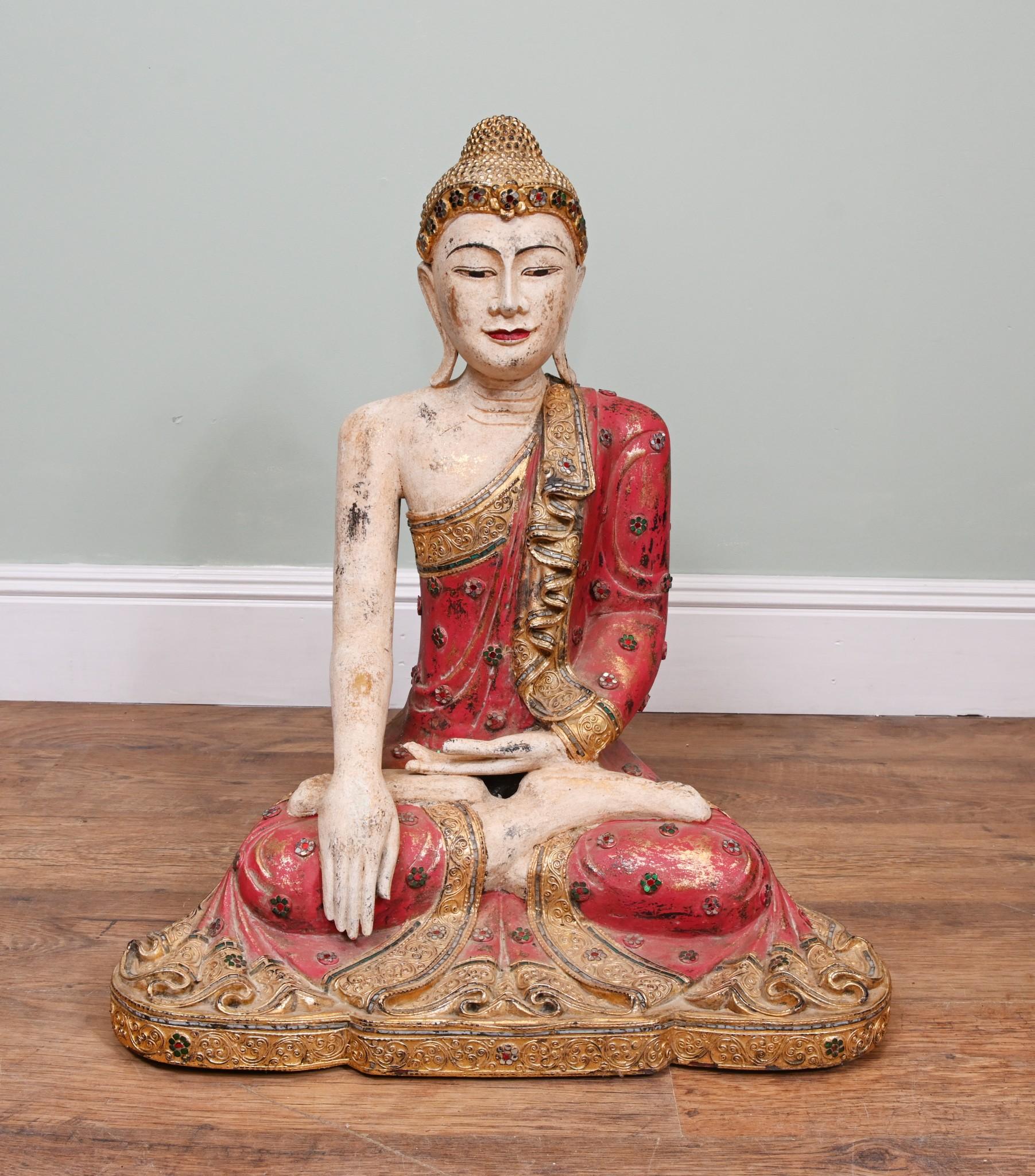 Vintage Thai Estatua de Buda Postura de Meditación Budismo Budista en venta 8