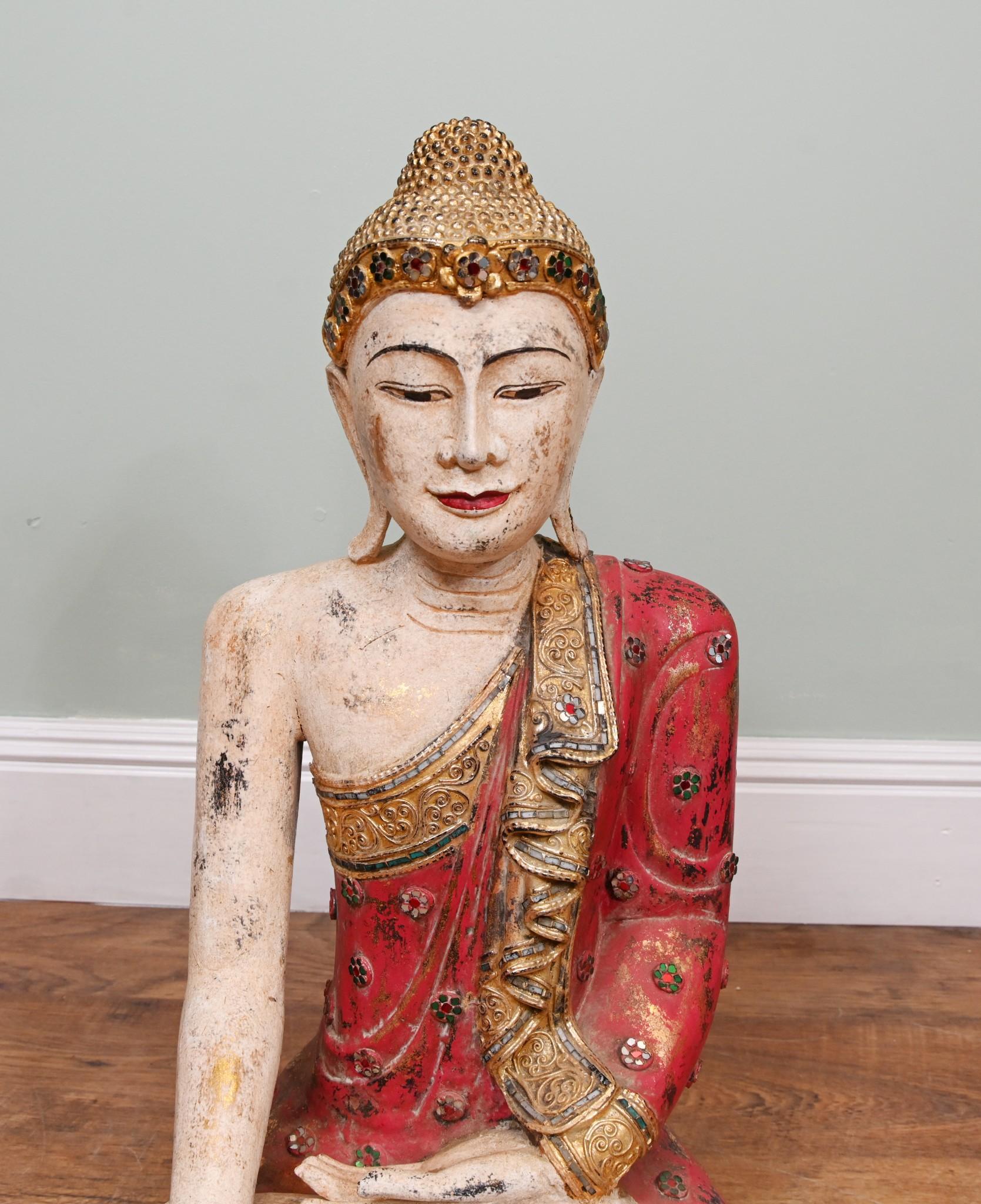Vintage Thai Estatua de Buda Postura de Meditación Budismo Budista en venta 10