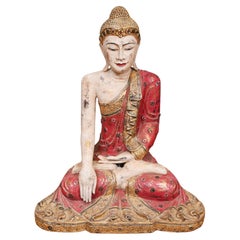 Vintage Thai Buddha Statue Meditation Pose Buddhism Buddhist
