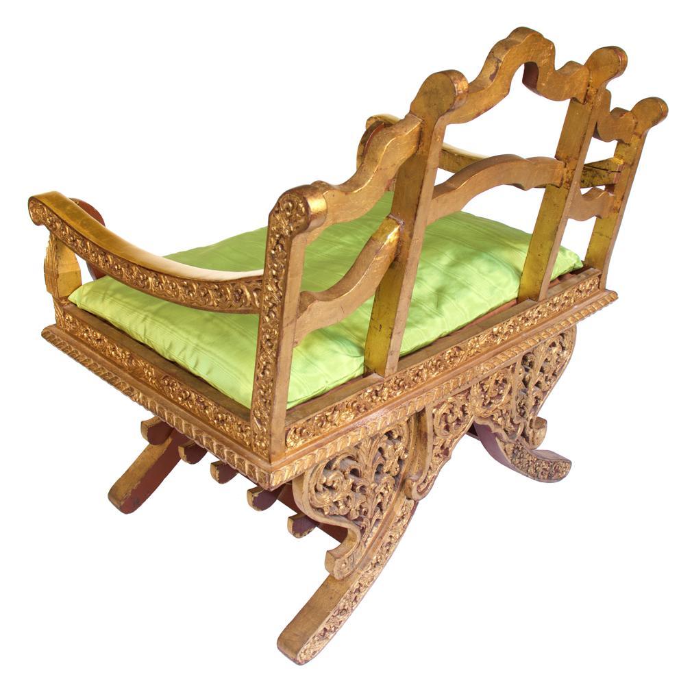 Lacquered Vintage Thai Howdah-style Meditation Chair For Sale