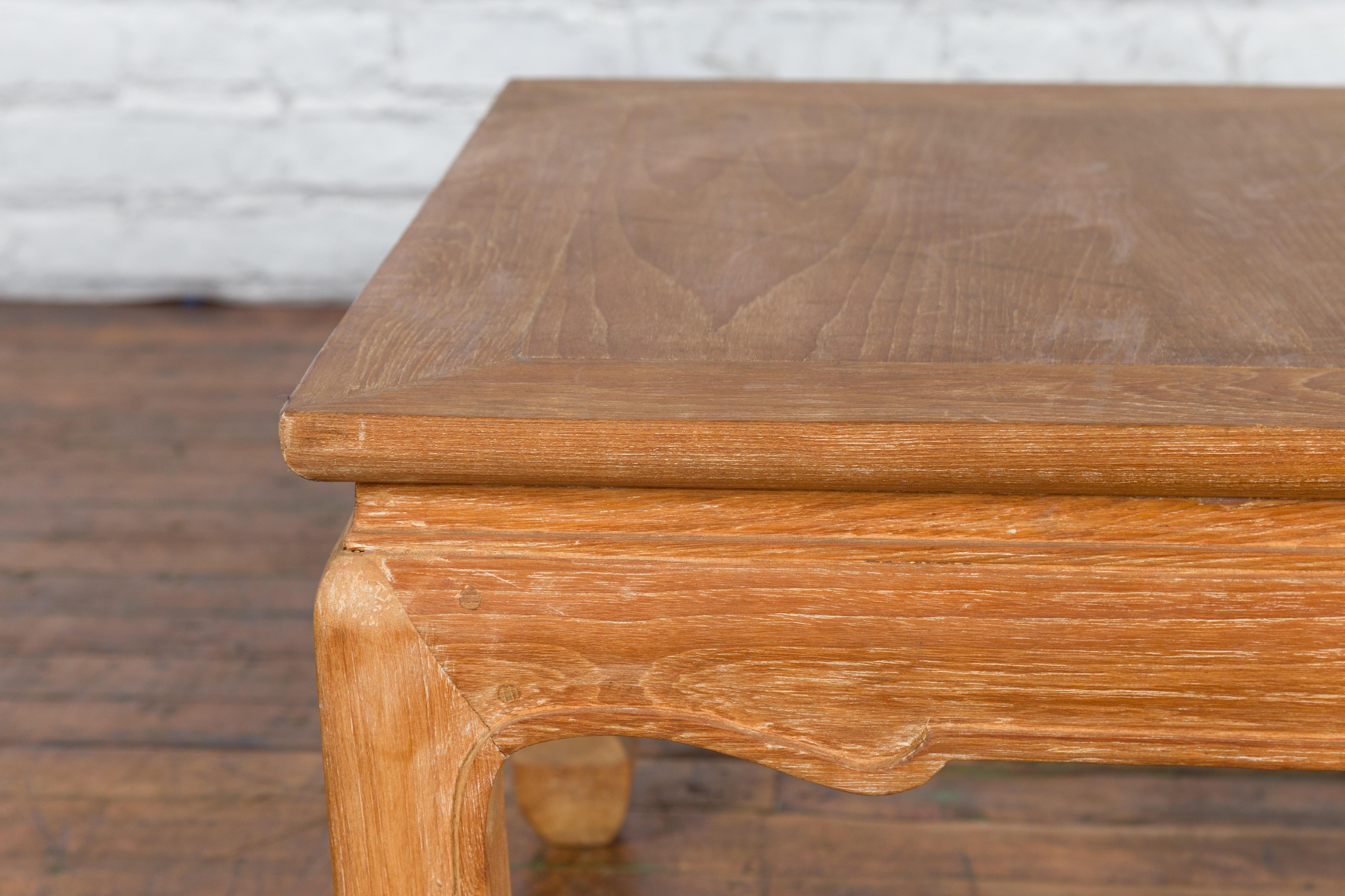 Teak Vintage Thai Ming Style Low Drinks Table with Horsefoot Feet and Natural Patina For Sale