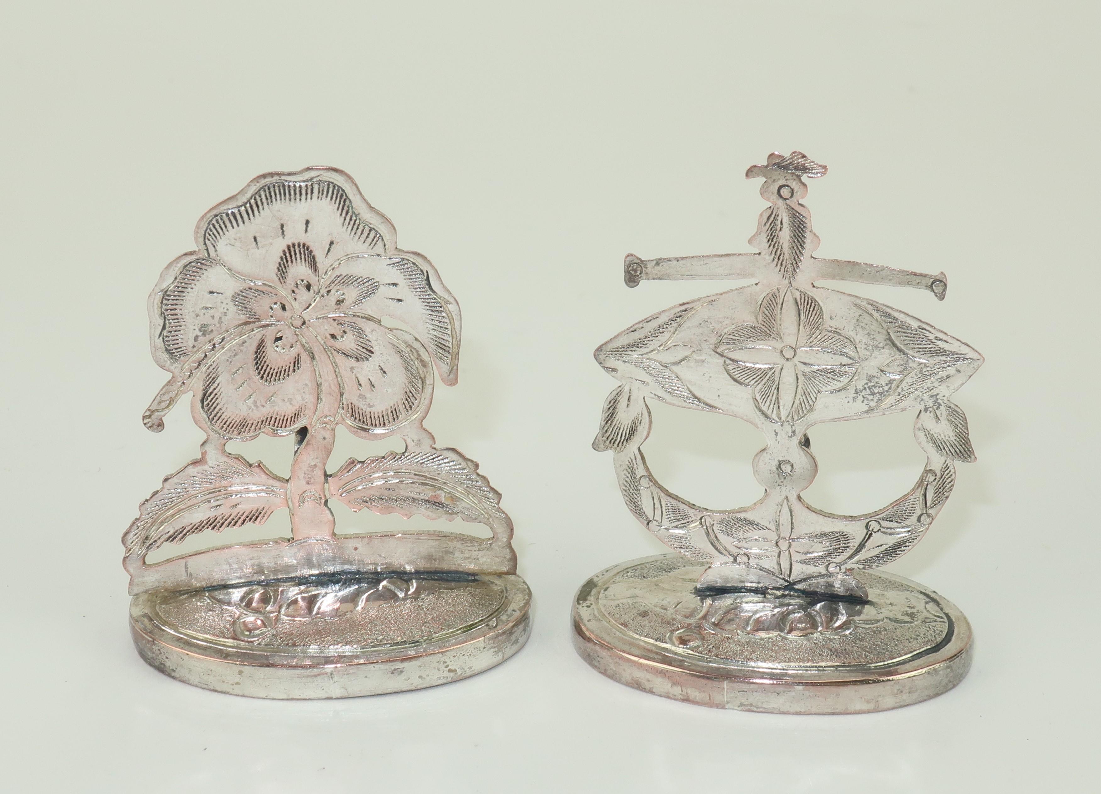 Vintage Thai Silver Place Card Holders, Set of 8 1