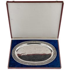 Vintage Thai Solid Silver Ambassadors Presentation Dish, Bangkok, circa 1968