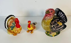 Vintage Thanksgiving Truthähne 3 Stück Keramik Set Italien Salz Pfefferstreuer
