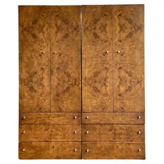 Vintage Thayer Coggin Bookmatched Burl Wood Cabinet