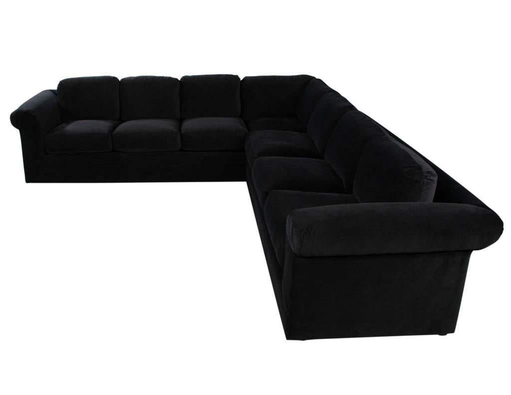 black velvet sectional couch