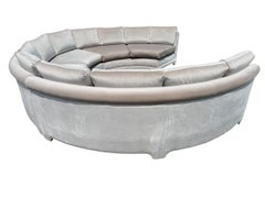 Divano componibile semicircolare a 3 posti in stile vintage Thayer Coggin per Milo Baughman