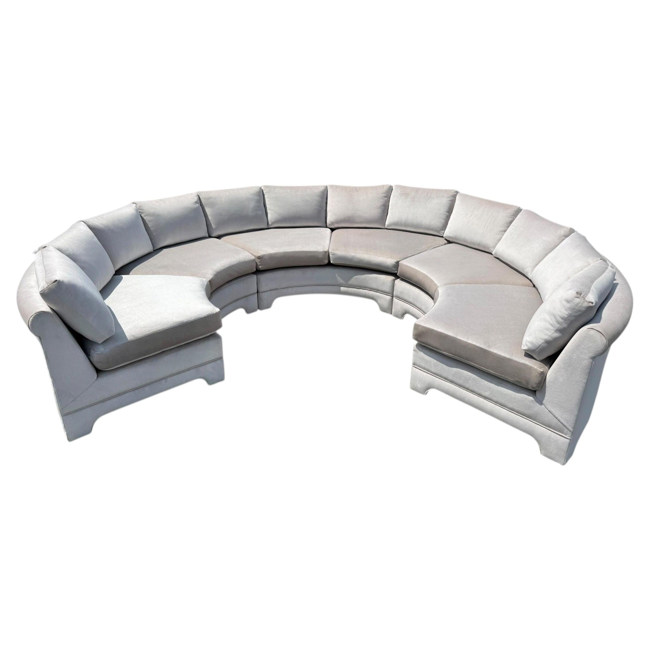Sofá modular semicircular de tres piezas «Vintage Thayer Coggin» para Milo Baughman