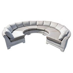 Divano componibile semicircolare a 3 posti in stile vintage Thayer Coggin per Milo Baughman
