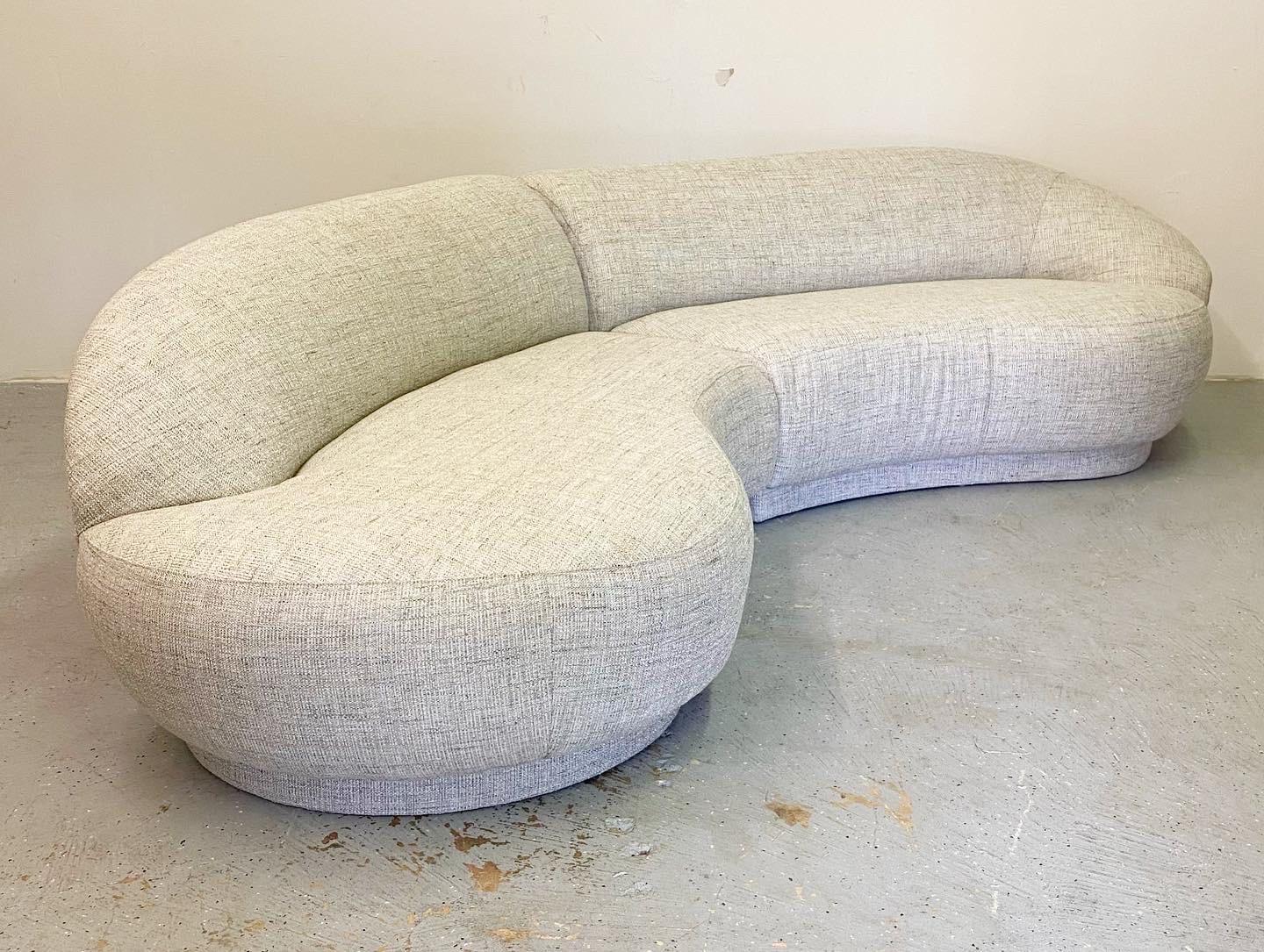 Mid-Century moderno Divano Thayer Coggin in lino e tweed d'epoca in vendita