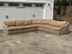 Vintage Thayer Coggin Sectional Sofa with Geometric Upholstery