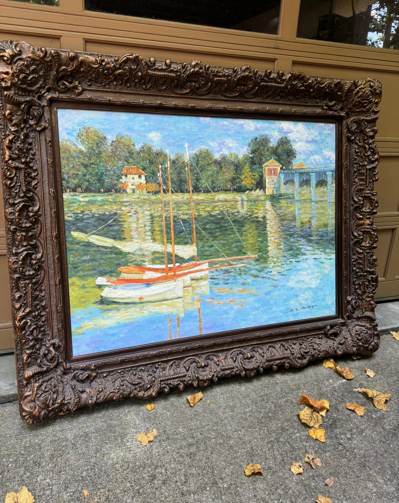 Vintage The Bridge at Argenteuil  by Claude Monet signed by artist 2