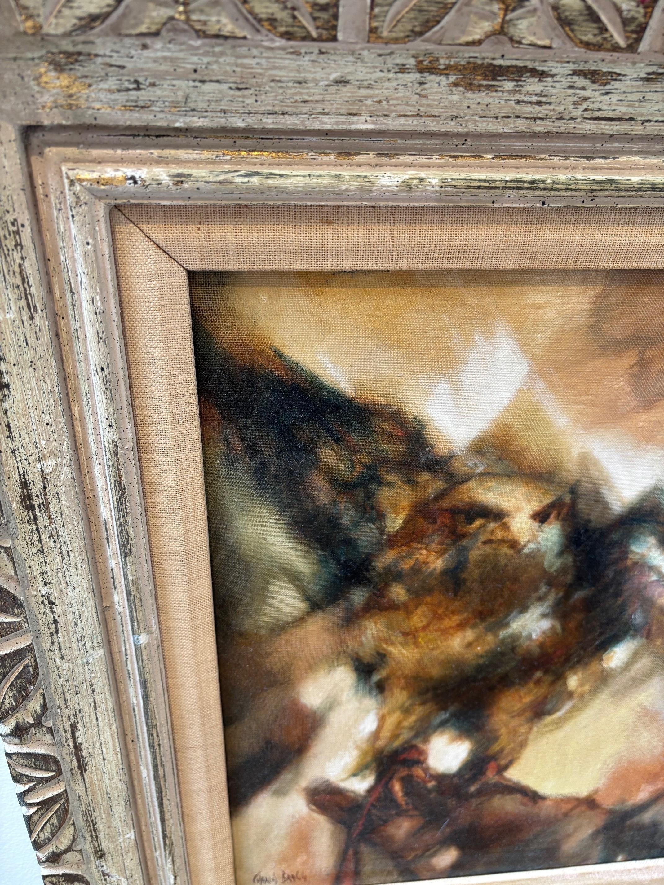 « The Falconer », peinture à l'huile originale sur panneau signée par Charles Bragg en vente 6