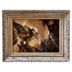 Vintage "The Falconer" Original Oil Painting on Panel Signed by Charles Bragg