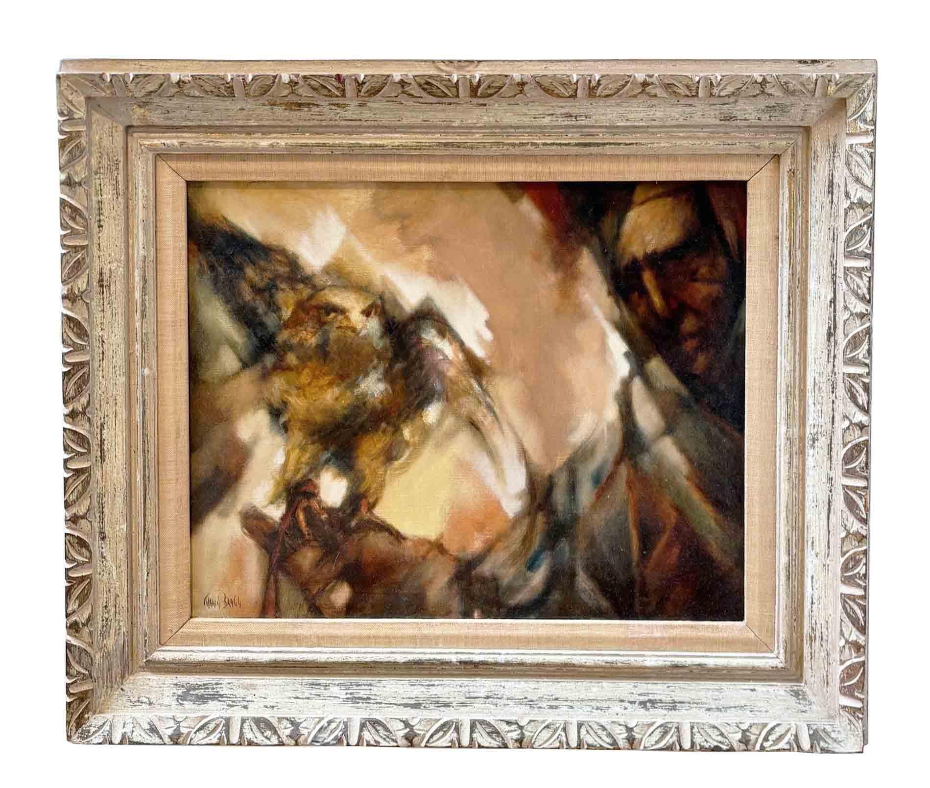 « The Falconer », peinture à l'huile originale sur panneau signée par Charles Bragg en vente 3
