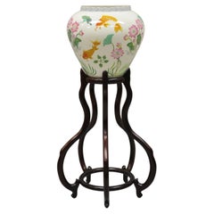 Vintage The Franklin Mint Vase des Goldenen Karpfens Porzellanvase auf Stand