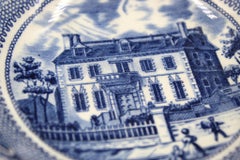 Vintage "The Hancock House" Blue Transferware Bowl by Johnson Brothers