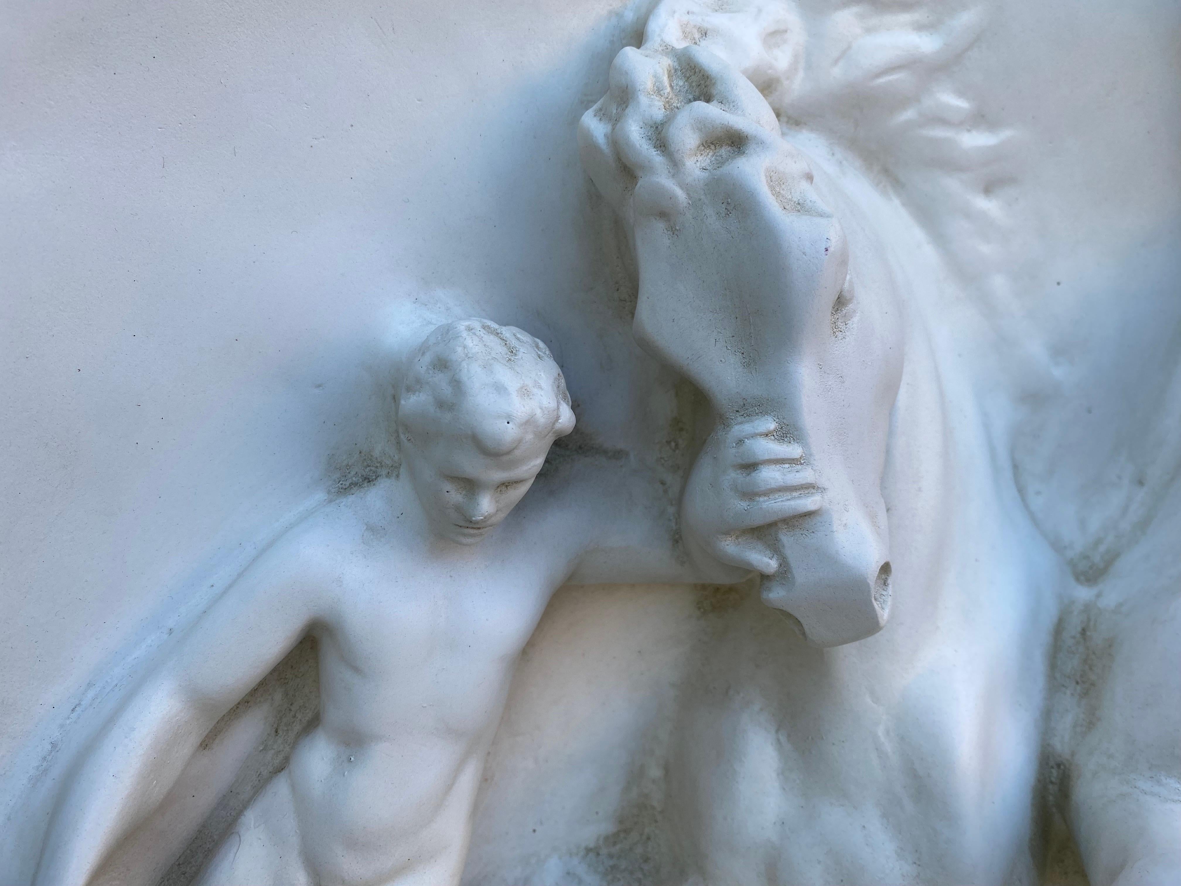 Neoclassical Vintage The Horses Of Anahita Wall Sculpture By William Morris Hunt
