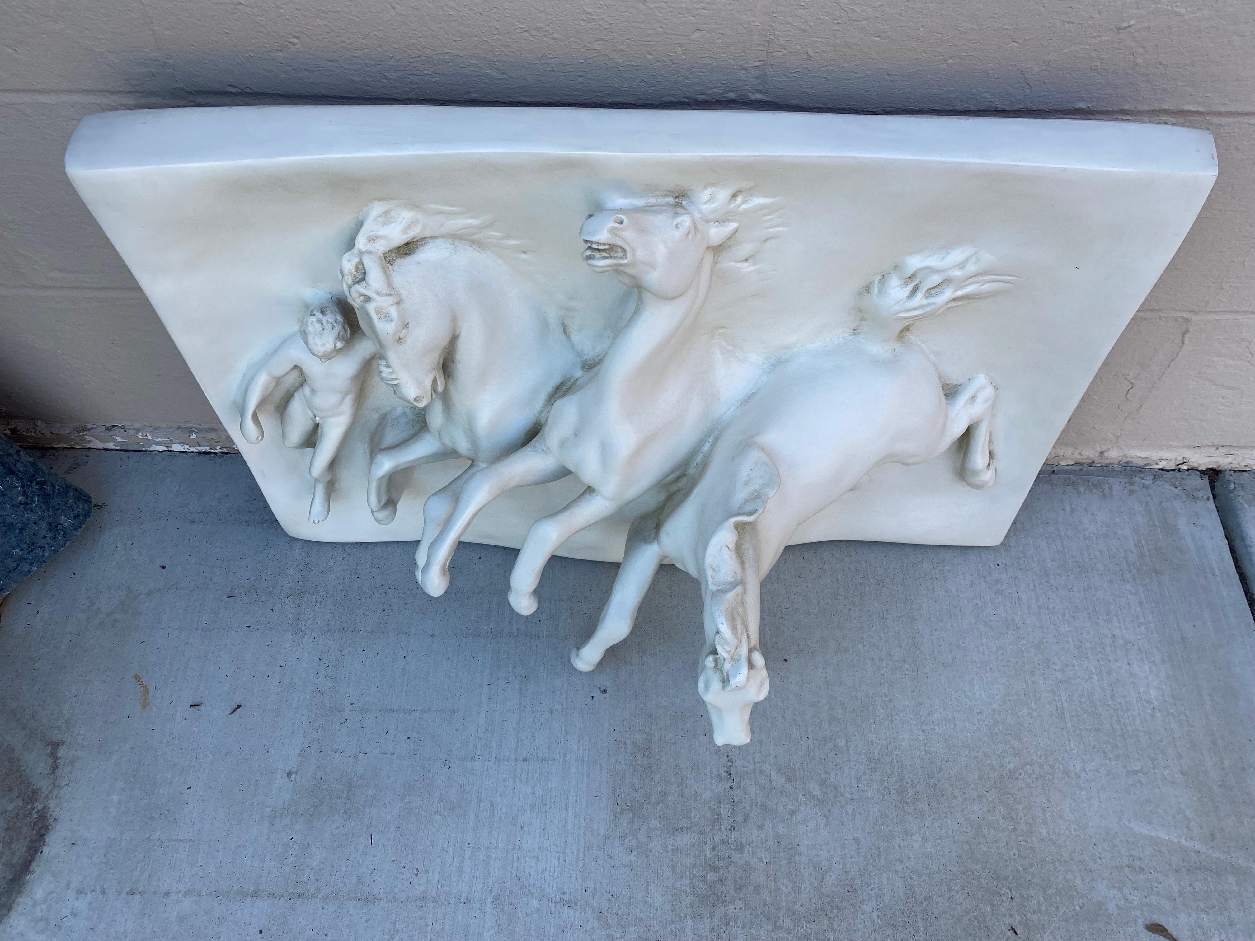 Vintage The Horses Of Anahita Wall Sculpture By William Morris Hunt In Good Condition In San Carlos, CA