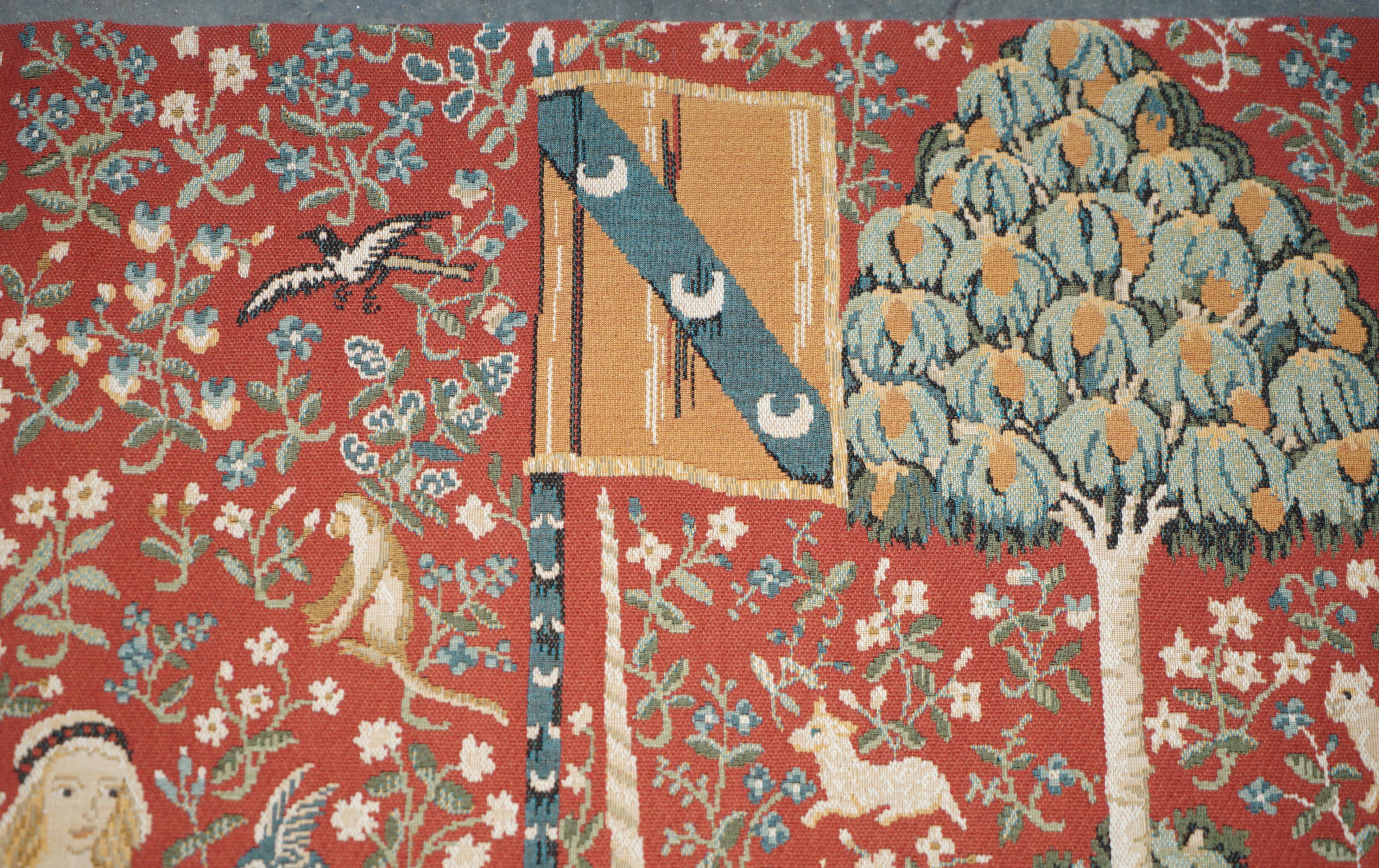 ViNTAGE LA DAMA Y EL UNICORNIO GRANDES COLGANTES DE PARED TAPIZ TEJIDO 128CM X 166CM 4