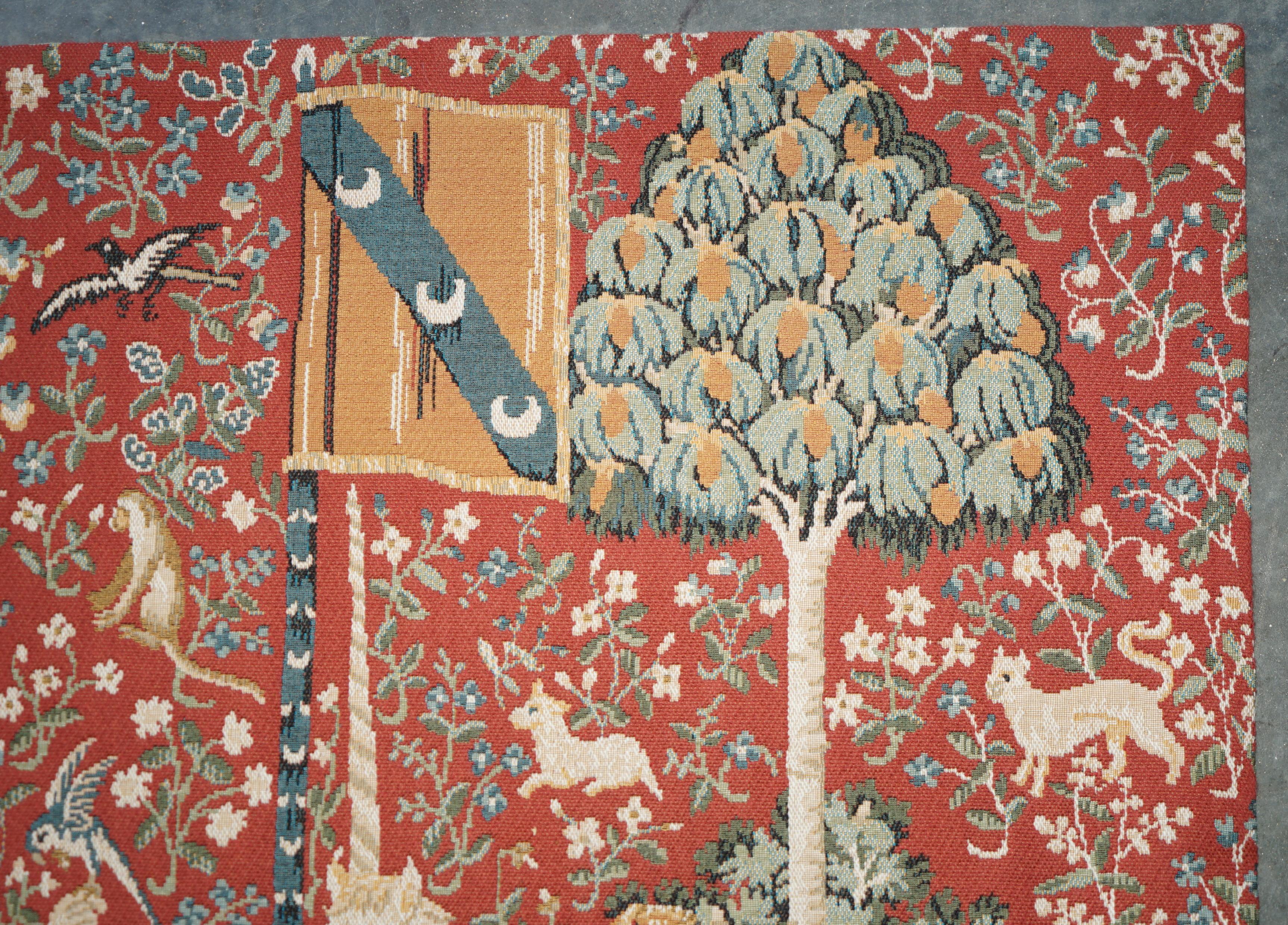 ViNTAGE LA DAMA Y EL UNICORNIO GRANDES COLGANTES DE PARED TAPIZ TEJIDO 128CM X 166CM 9