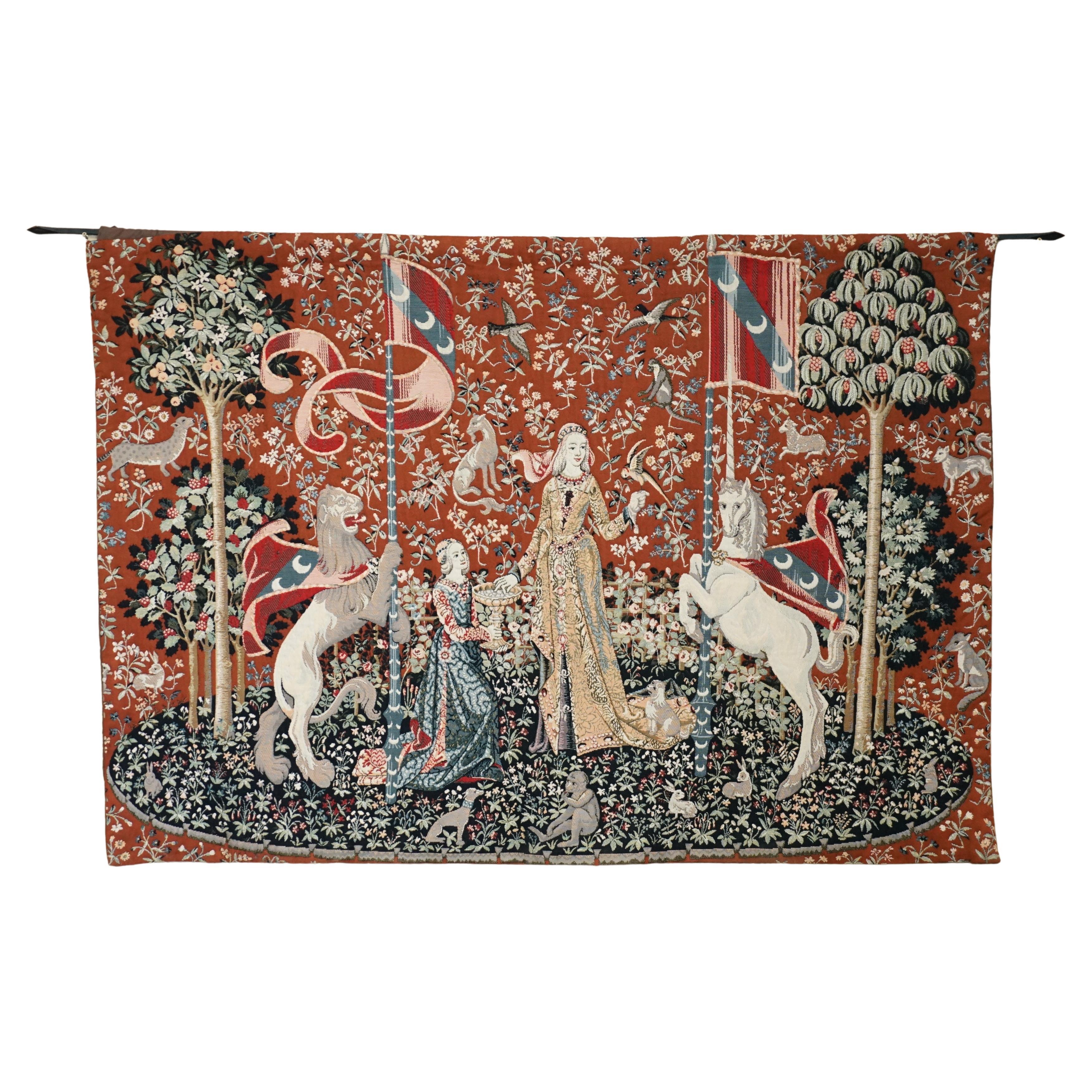 ViNTAGE THE LADY AND THE UNICORN LARGE WALL HANGING WOVEN TAPESTRY 216CM X 189CM For Sale
