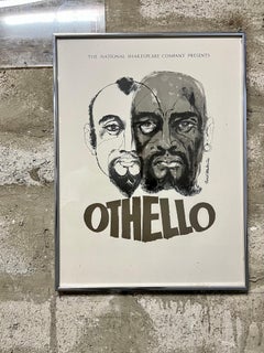 Poster vintage della National Shakespeare Company Presents-Othello con cornice. C Anni '70
