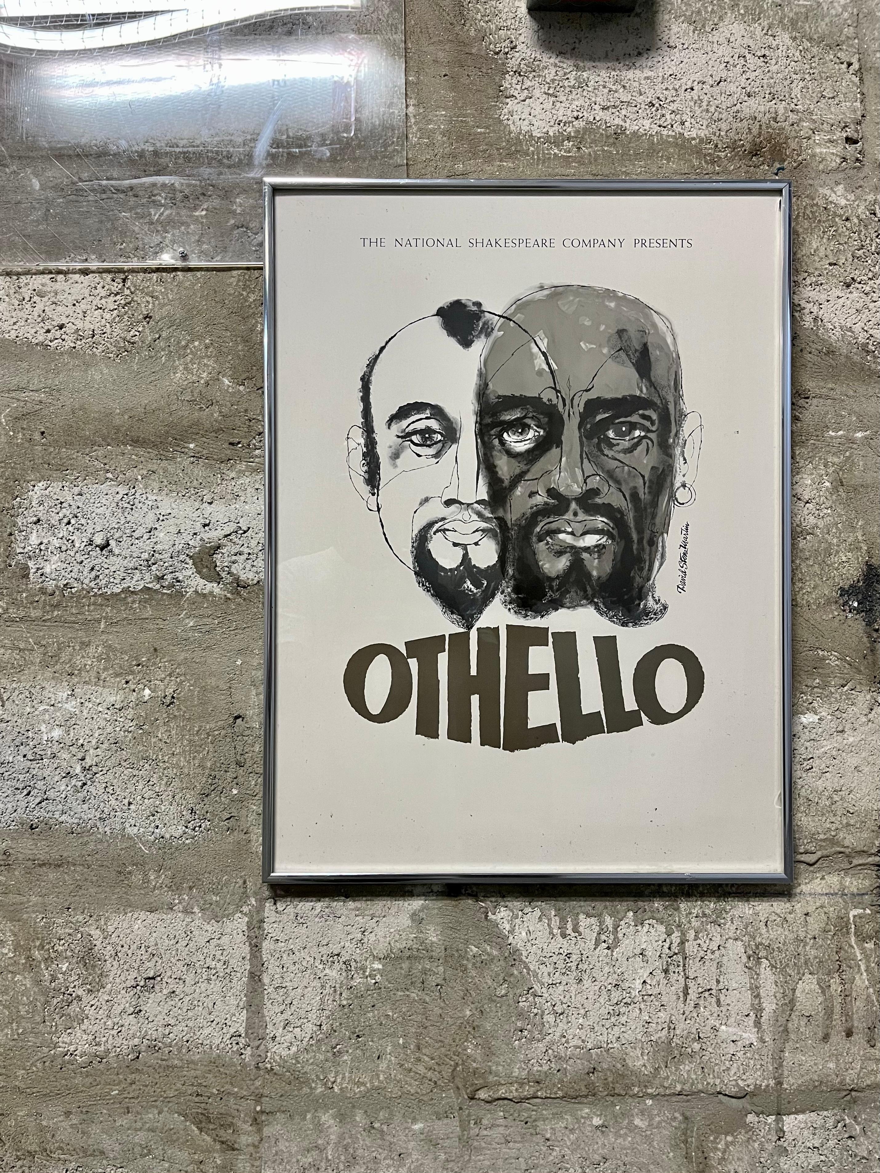 Gerahmtes Vintage-Poster der National Shakespeare Company Presents-Othello. C 1970er Jahre (Moderne der Mitte des Jahrhunderts) im Angebot