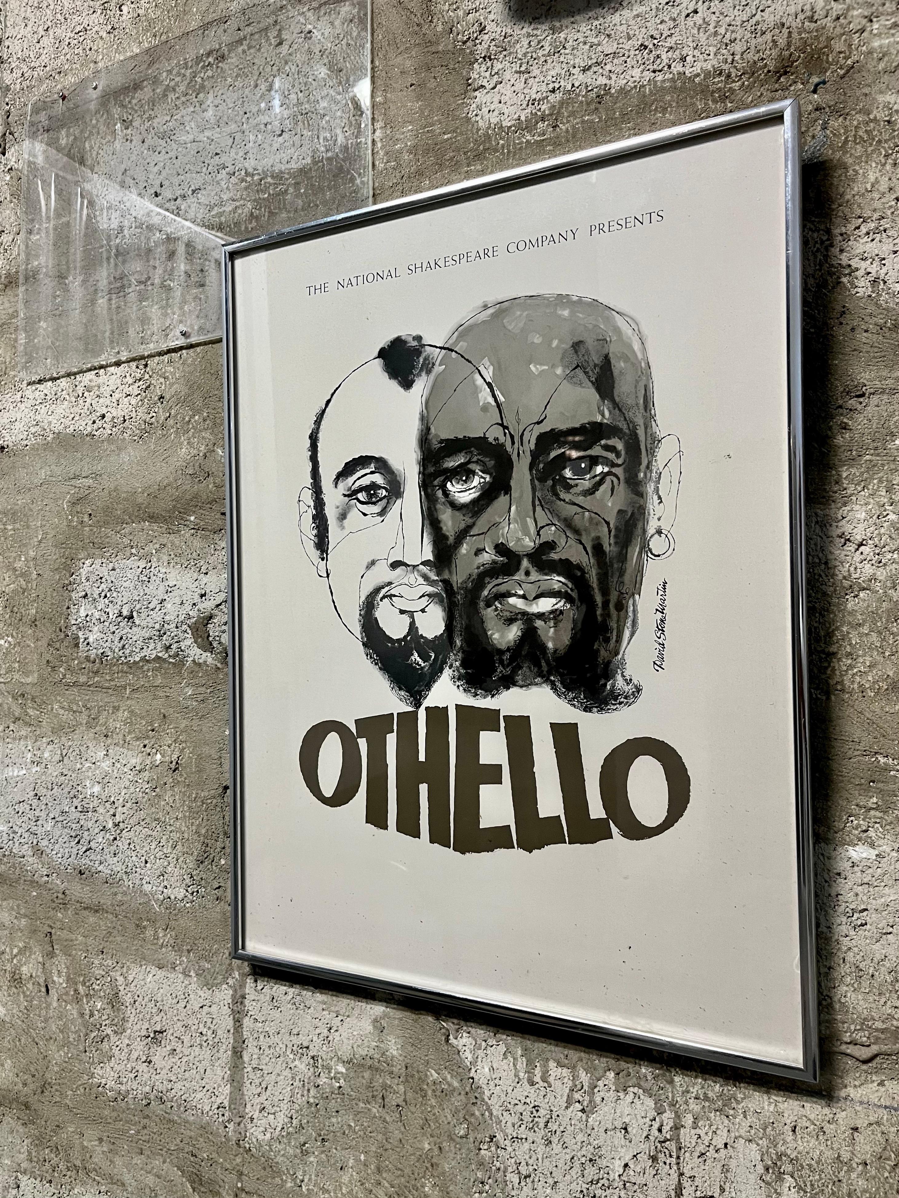 American Vintage The National Shakespeare Company Presents-Othello Framed Poster. C 1970s For Sale