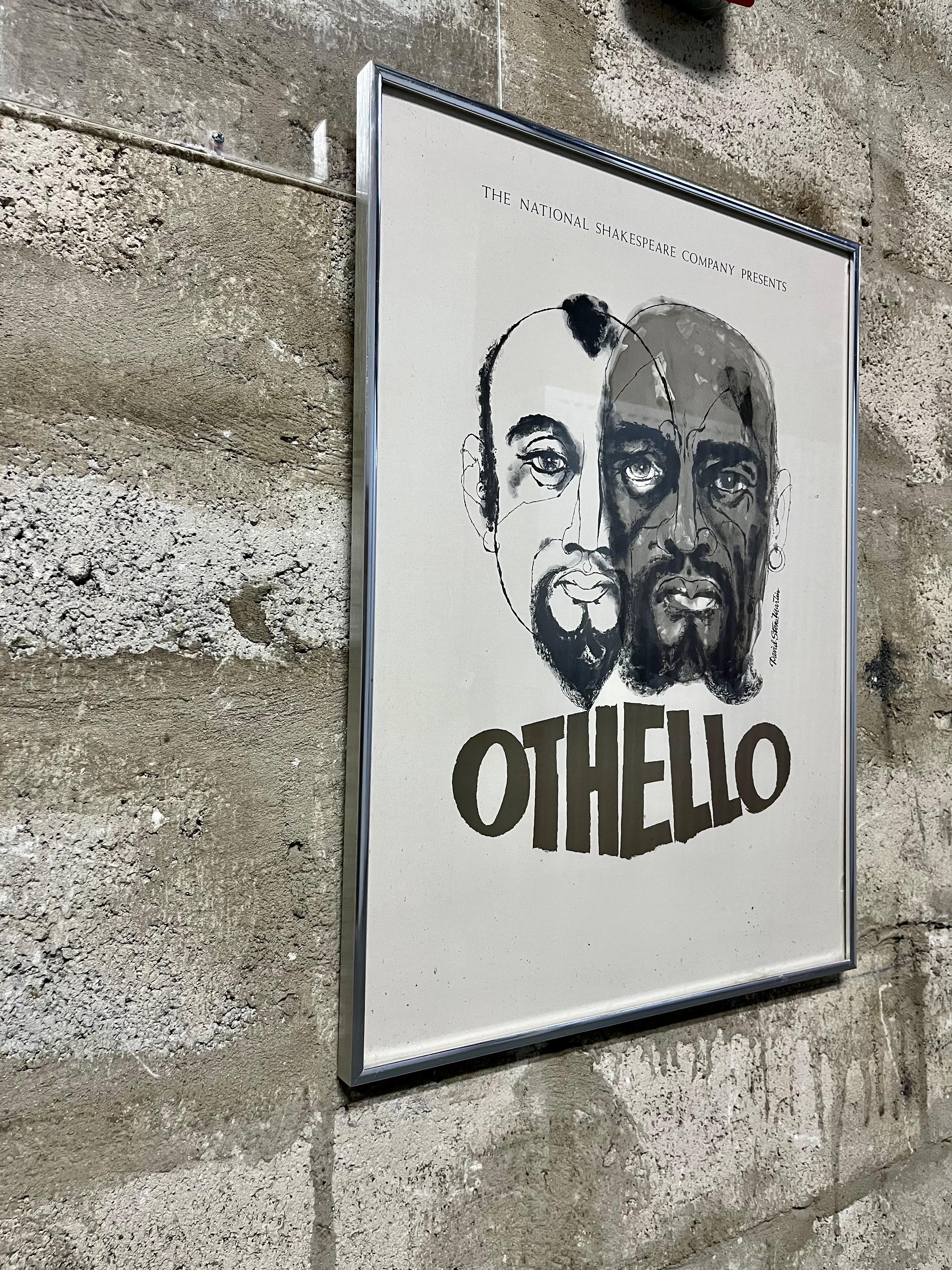 Vintage The National Shakespeare Company Presents-Othello Framed Poster. C 1970s In Good Condition For Sale In Miami, FL