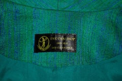 Vintage The Thai Shop Green and Blue Silk Jacket