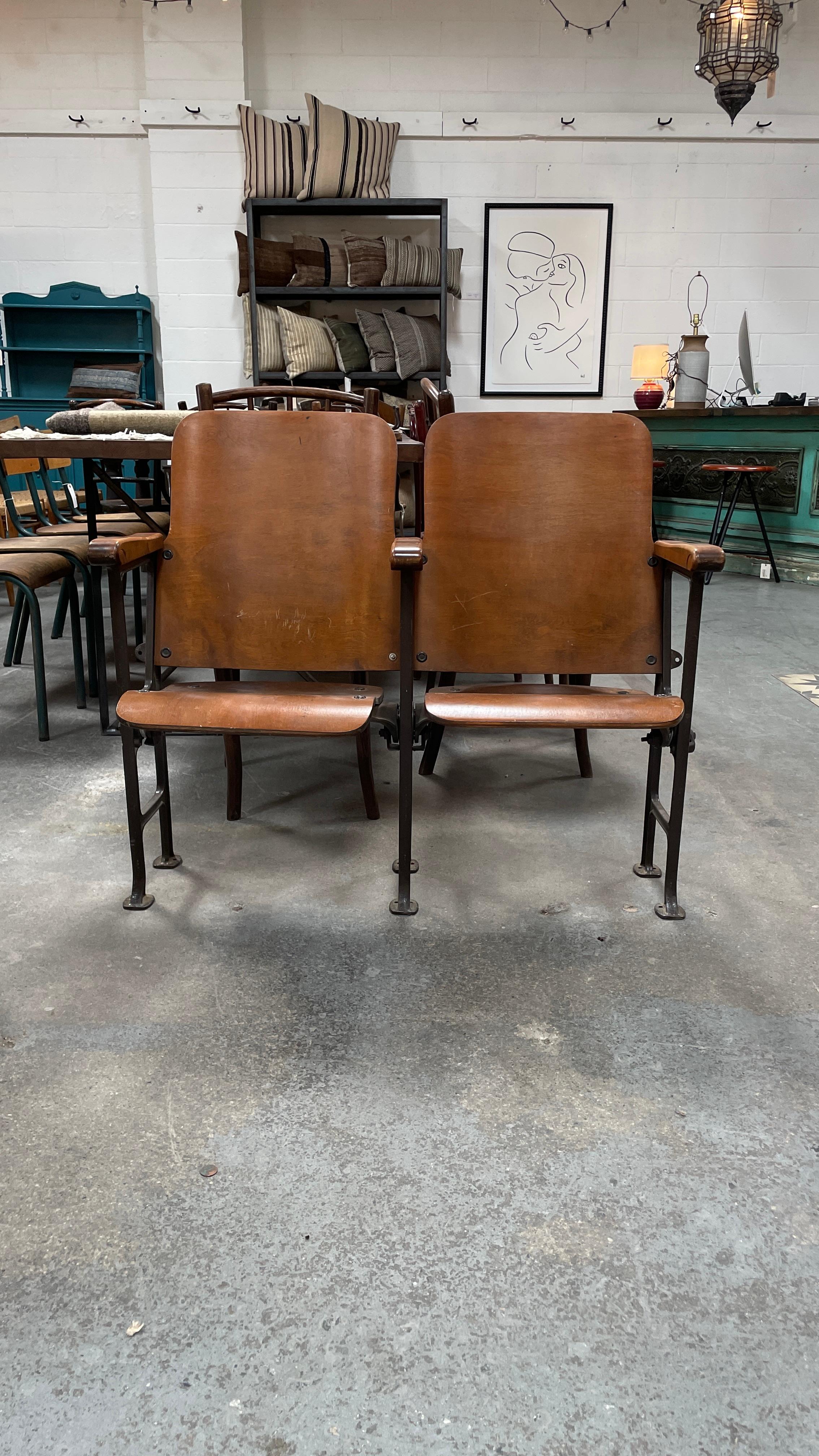 Vintage Theater Seats In Fair Condition In Los Angeles, CA