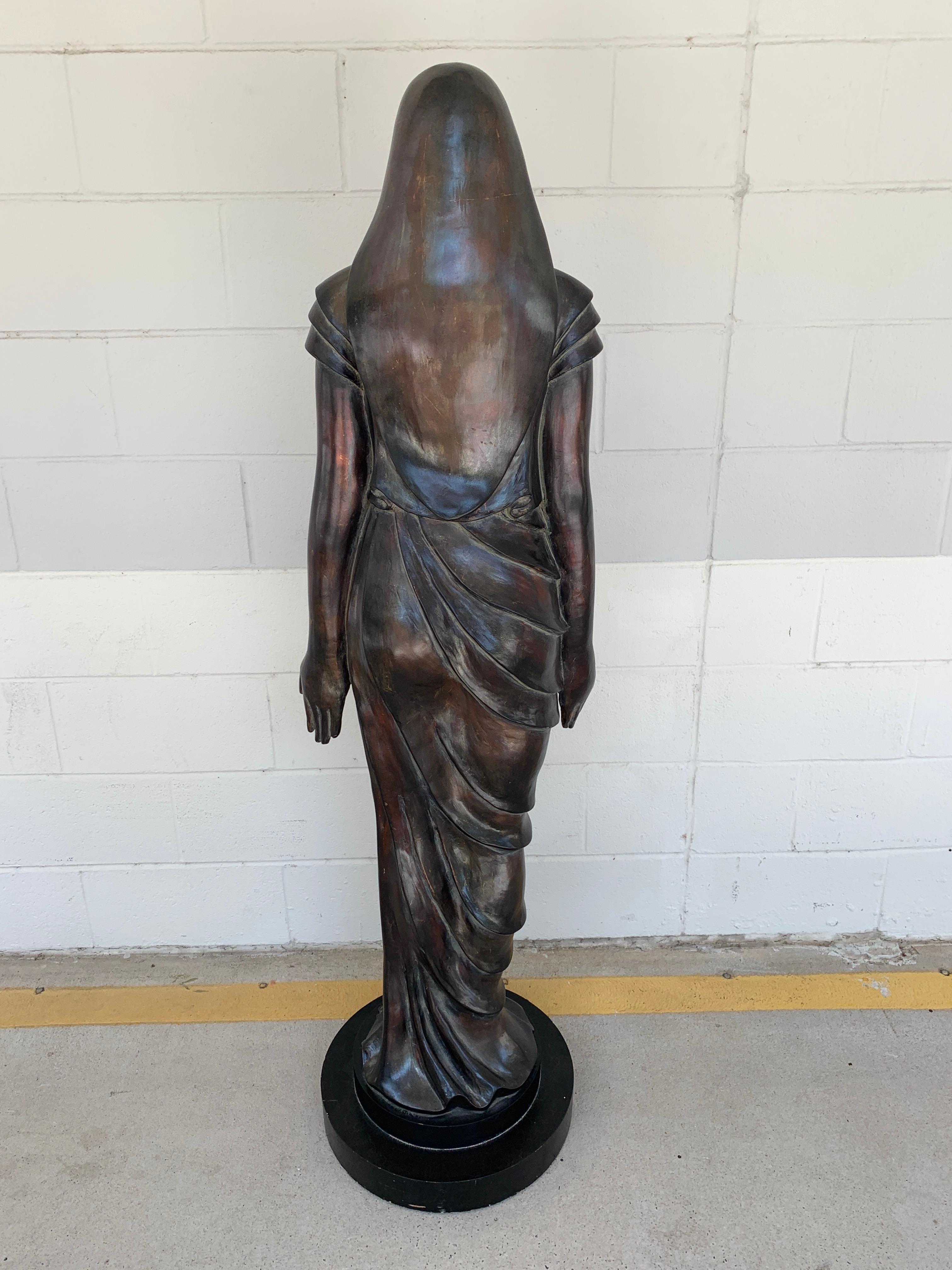 Vintage Theatre Statue of a Standing Draped Female, Life-Size In Good Condition For Sale In Atlanta, GA