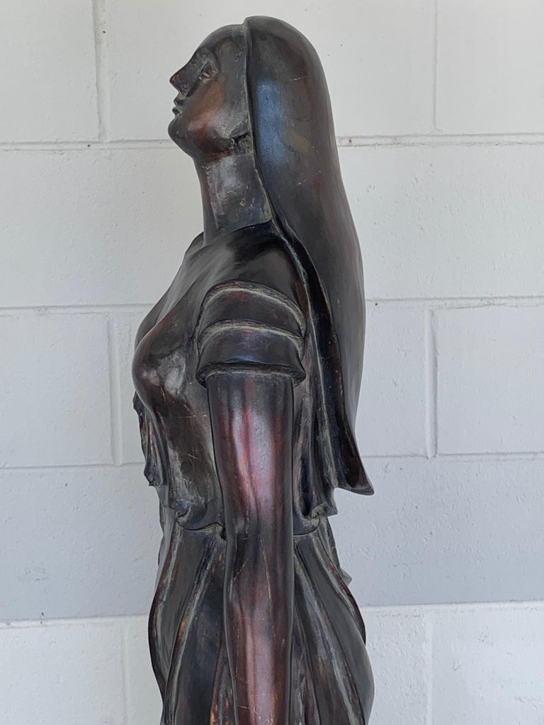 Vintage Theatre Statue of a Standing Draped Female, Life-Size For Sale