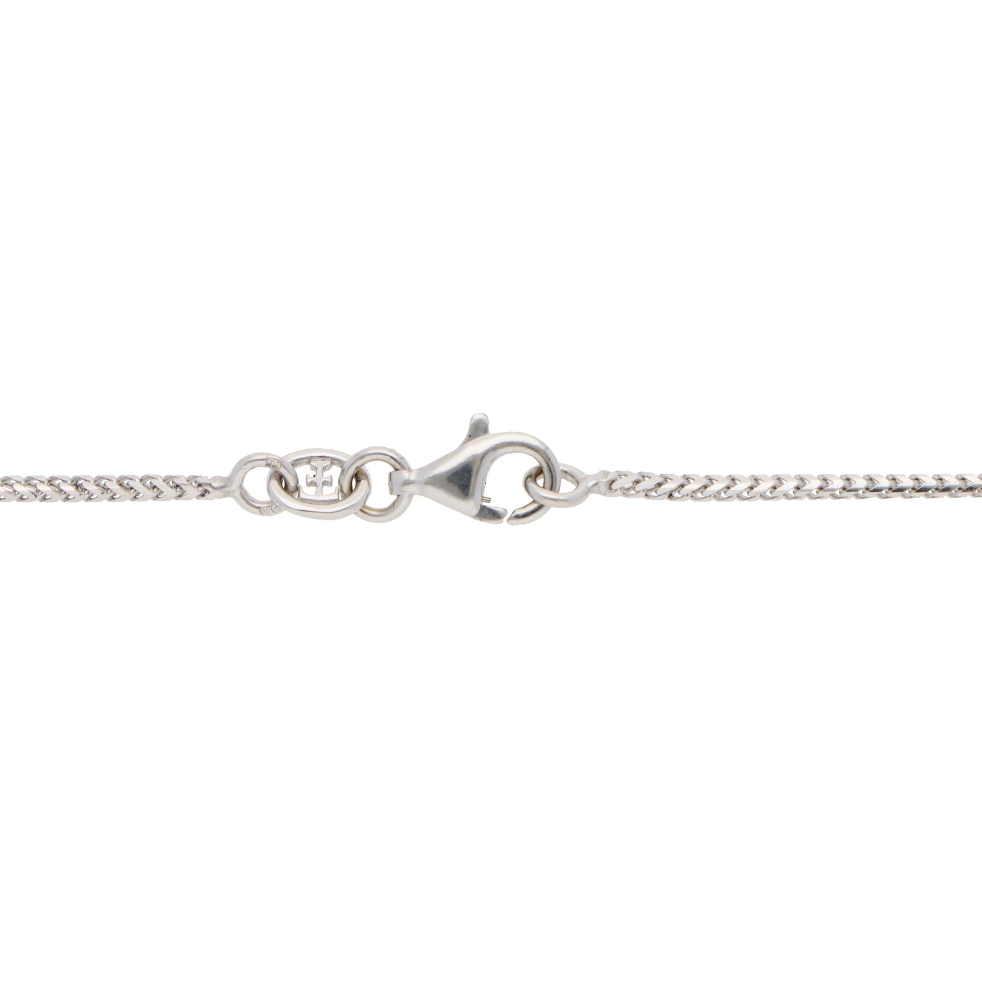 Taglio brillante Collana vintage con chiave di diamante Theo Fennell in oro bianco in vendita